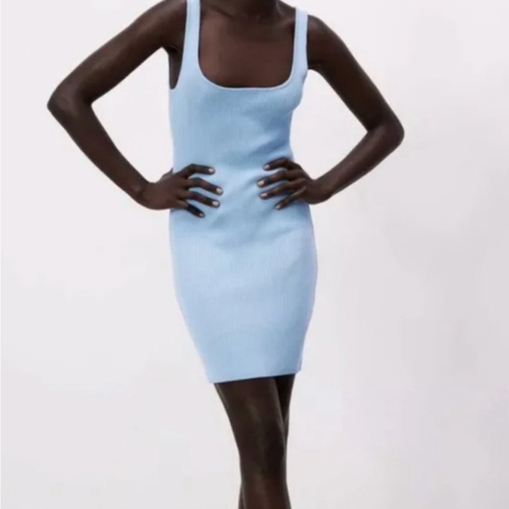 Zara Sleeveless Sweater Mini Dress with Cross Back